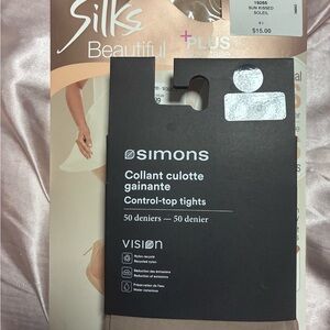 Simons Ultra Stretch Nudes Tights and Silk beautiful size plus invisible sheer